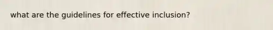 what are the guidelines for effective inclusion?