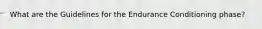 What are the Guidelines for the Endurance Conditioning phase?