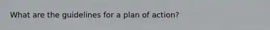 What are the guidelines for a plan of action?