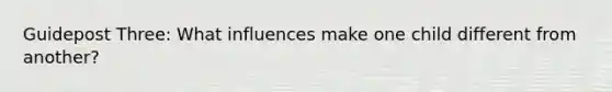 Guidepost Three: What influences make one child different from another?