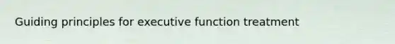 Guiding principles for executive function treatment