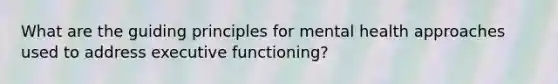 What are the guiding principles for mental health approaches used to address executive functioning?