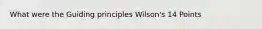 What were the Guiding principles Wilson's 14 Points