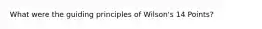 What were the guiding principles of Wilson's 14 Points?