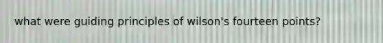 what were guiding principles of wilson's fourteen points?