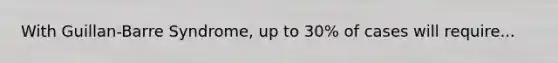 With Guillan-Barre Syndrome, up to 30% of cases will require...