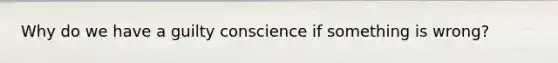 Why do we have a guilty conscience if something is wrong?