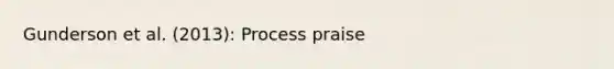 Gunderson et al. (2013): Process praise