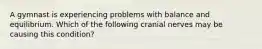 A gymnast is experiencing problems with balance and equilibrium. Which of the following cranial nerves may be causing this condition?