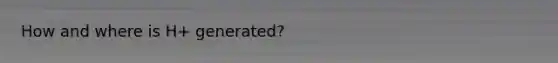 How and where is H+ generated?