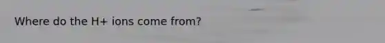 Where do the H+ ions come from?