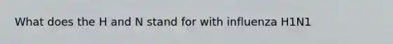 What does the H and N stand for with influenza H1N1