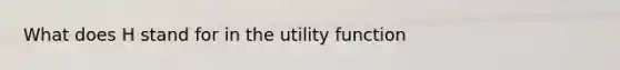 What does H stand for in the utility function