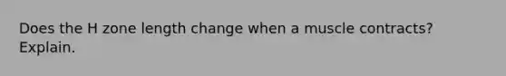 Does the H zone length change when a muscle contracts? Explain.