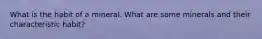 What is the habit of a mineral. What are some minerals and their characteristic habit?