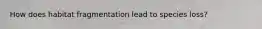 How does habitat fragmentation lead to species loss?