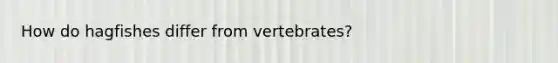 How do hagfishes differ from vertebrates?
