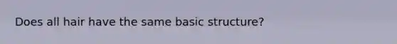Does all hair have the same basic structure?