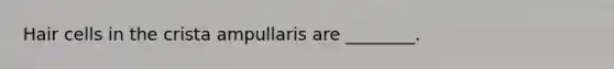 Hair cells in the crista ampullaris are ________.
