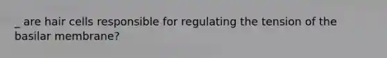 _ are hair cells responsible for regulating the tension of the basilar membrane?