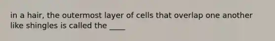 in a hair, the outermost layer of cells that overlap one another like shingles is called the ____