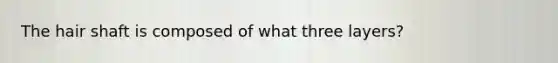 The hair shaft is composed of what three layers?