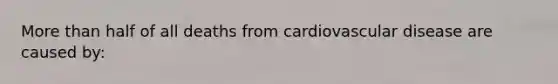 More than half of all deaths from cardiovascular disease are caused by:​