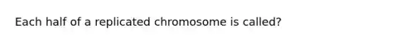 Each half of a replicated chromosome is called?