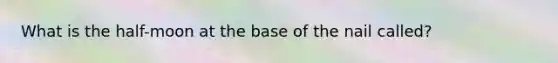 What is the half-moon at the base of the nail called?