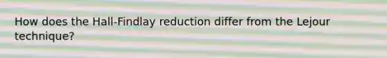 How does the Hall-Findlay reduction differ from the Lejour technique?