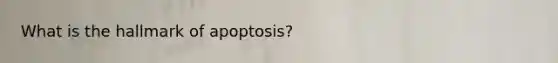 What is the hallmark of apoptosis?