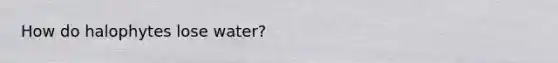How do halophytes lose water?