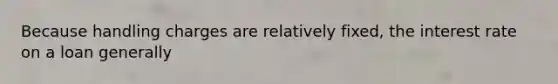 Because handling charges are relatively fixed, the interest rate on a loan generally