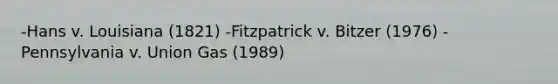 -Hans v. Louisiana (1821) -Fitzpatrick v. Bitzer (1976) -Pennsylvania v. Union Gas (1989)