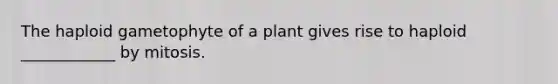 The haploid gametophyte of a plant gives rise to haploid ____________ by mitosis.