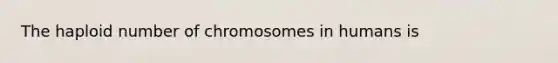 The haploid number of chromosomes in humans is