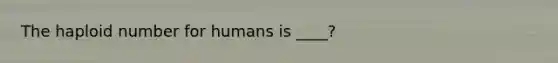 The haploid number for humans is ____?