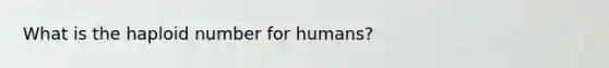 What is the haploid number for humans?