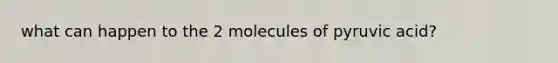 what can happen to the 2 molecules of pyruvic acid?