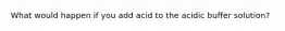 What would happen if you add acid to the acidic buffer solution?