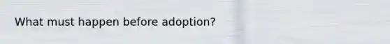 What must happen before adoption?