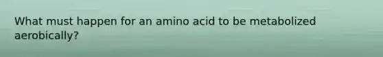 What must happen for an amino acid to be metabolized aerobically?