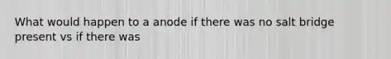 What would happen to a anode if there was no salt bridge present vs if there was