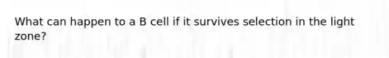 What can happen to a B cell if it survives selection in the light zone?