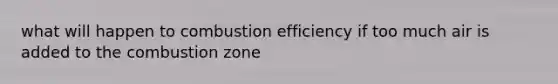 what will happen to combustion efficiency if too much air is added to the combustion zone