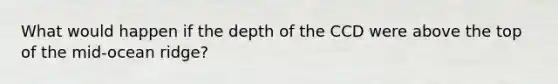 What would happen if the depth of the CCD were above the top of the mid-ocean ridge?