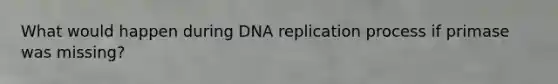 What would happen during DNA replication process if primase was missing?