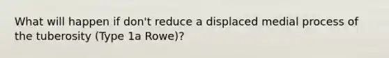 What will happen if don't reduce a displaced medial process of the tuberosity (Type 1a Rowe)?