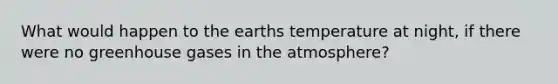 What would happen to the earths temperature at night, if there were no greenhouse gases in the atmosphere?