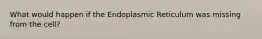 What would happen if the Endoplasmic Reticulum was missing from the cell?